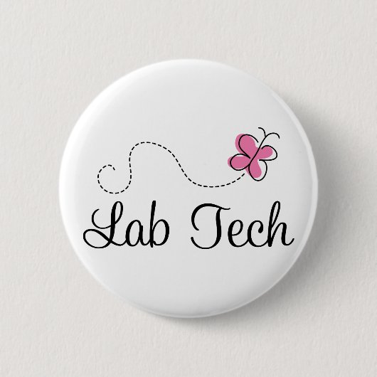 Cute Pink Butterfly Lab Tech Ronde Button 5,7 Cm (Voorkant)