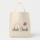 Cute Pink Butterfly Lab Tech Tote Bag (Voorkant)