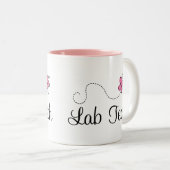 Cute Pink Butterfly Lab Tech Tweekleurige Koffiemok (Voorkant rechts)