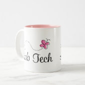 Cute Pink Butterfly Lab Tech Tweekleurige Koffiemok (Voorkant links)