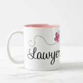 Cute Pink Butterfly Lawyer Tweekleurige Koffiemok (Links)