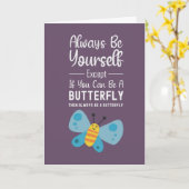 Cute Pink Butterfly Lover Cards Butterflies Nature Kaart (Gele Bloem)