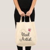 Cute Pink Butterfly Nail Artist Tote Bag (Voorkant (product))