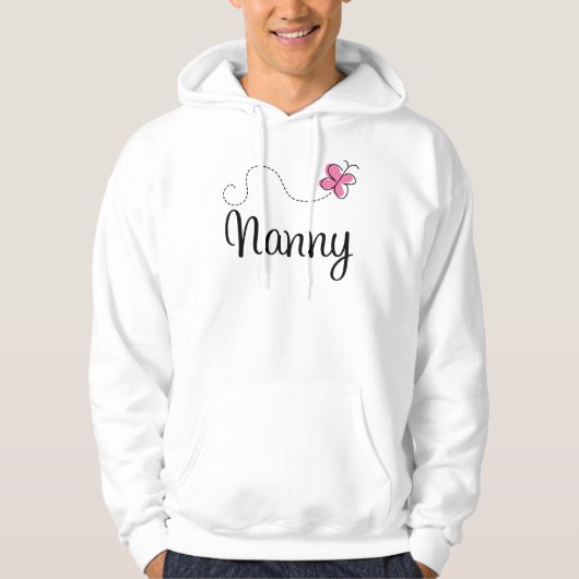 Cute Pink Butterfly Nanny Hoodie (Voorkant)