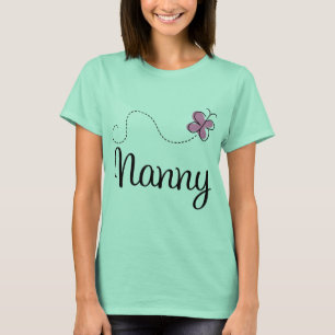 Cute Pink Butterfly Nanny T-shirt