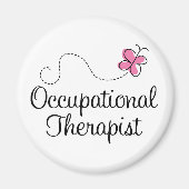 Cute Pink Butterfly Occupational Therapist Magneet (Voorkant)