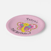 Cute Pink Butterfly Papieren Bordje (Gekanteld)