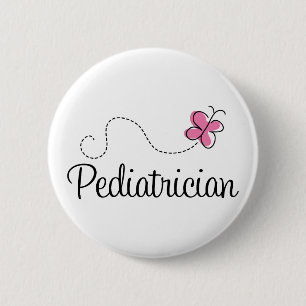 Cute Pink Butterfly Pediatricia Ronde Button 5,7 Cm