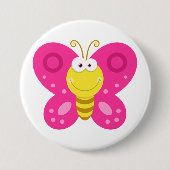 Cute Pink Butterfly Ronde Button 7,6 Cm (Voorkant)