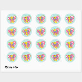Cute Pink Butterfly Ronde Sticker (Vel)
