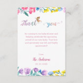 Cute Pink Butterfly Spring Baby shower Hartelijk d Informatiekaartje (Voorkant)