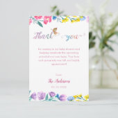 Cute Pink Butterfly Spring Baby shower Hartelijk d Informatiekaartje (Staand voorkant)