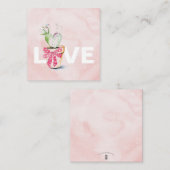 Cute Pink Cactus Valentijnsdag Notitiekaartje (Voorkant / Achterkant)