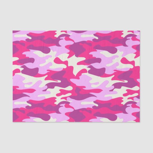 Cute Pink Camo Trendy Camouflage Girly Pattern Tissuepapier (Voorkant)