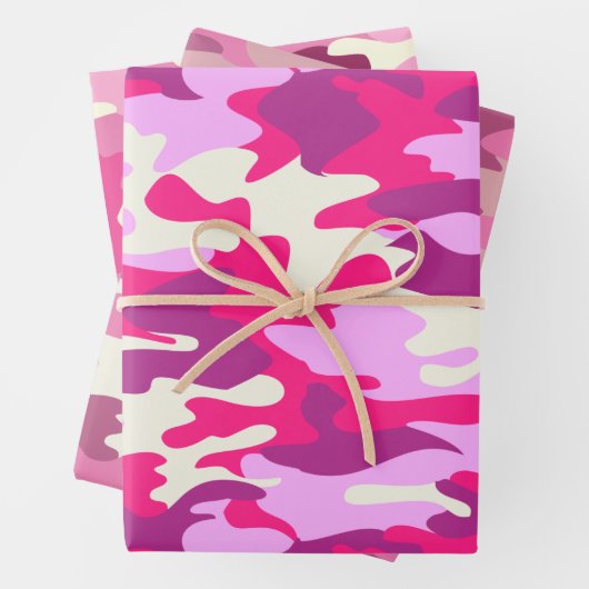 Cute Pink Camouflage Trendy Camo Pattern 3 Gifts Inpakpapier Vel (In situ)