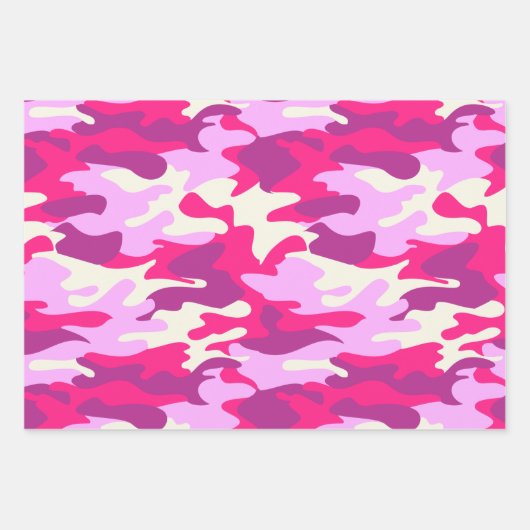 Cute Pink Camouflage Trendy Camo Pattern 3 Gifts Inpakpapier Vel (Voorkant)