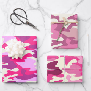 Cute Pink Camouflage Trendy Camo Pattern 3 Gifts Inpakpapier Vel