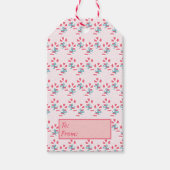 Cute Pink Candy Cane Pattern - Kerstmis Cadeaulabel (Voorkant)