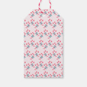 Cute Pink Candy Cane Pattern - Kerstmis Cadeaulabel (Achterkant)