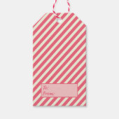 Cute Pink Candy Cane Stripes Pattern - Kerstmis Cadeaulabel (Voorkant)