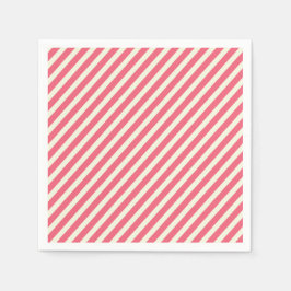 Cute Pink Candy Cane Stripes Pattern - Kerstmis Servet