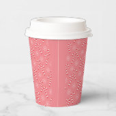 Cute Pink Candy Canes and Snowflakes Holiday Papieren Bekers (Rechts)