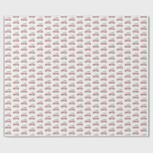 Cute Pink Car Christmas Tree Playful Holiday Kids Cadeaupapier (Vlak)