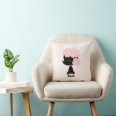 Cute Pink Cartoon French Podle Kussen (Stoel)