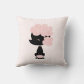Cute Pink Cartoon French Podle Kussen (Achterkant)