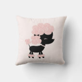 Cute Pink Cartoon French Podle Kussen (Achterkant)