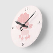 Cute Pink Cartoon French Podle Ronde Klok (Hoek)
