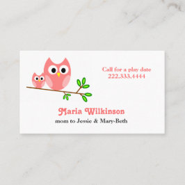 Cute Pink Cartoon is eigenaar van mammikaart Contactkaartje