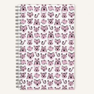 Cute Pink Cartoon Oerwoud Tiger Pencil Notitieboek