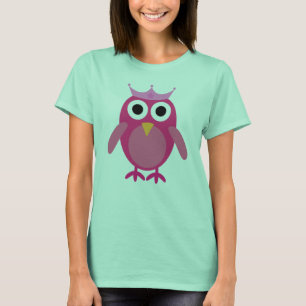 Cute Pink Cartoon Owl Princess T-shirt