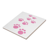 Cute Pink Cartoon Pet Paw Trail Ceramic Tegel Tegeltje (Zijkant)