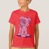 Cute Pink Cartoon Puppy Children T-shirt (Voorkant)