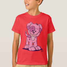 Cute Pink Cartoon Puppy Children T-shirt
