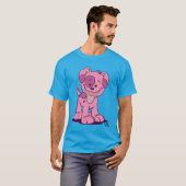 Cute Pink Cartoon Puppy T-shirt (Voorkant volledig)
