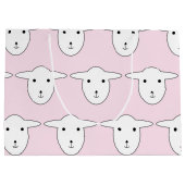 Cute Pink Cartoon Sheep Pattern Large Cadeautasje (Achterkant)