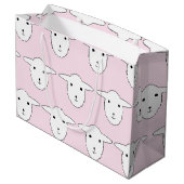Cute Pink Cartoon Sheep Pattern Large Cadeautasje (Achterkant Gekanteld)