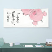 Cute Pink Cartoon Spandoek (Beurs)