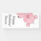 Cute Pink Cartoon Spandoek (Horizontaal)