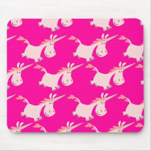 Cute Pink Cartoon Unicorn Herd! mousepad Muismat