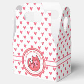 Cute Pink Cat Cartoon - Gepersonaliseerde kinderen Bedankdoosjes (Geopend)