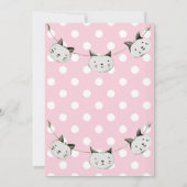 Cute Pink Cat Girl Polka Dot Rustige Baby shower Kaart (Achterkant)