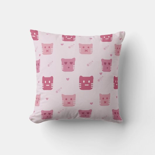 Cute Pink Cat Pattern For Cat Lover Home Decor Kussen (Voorkant)