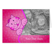 Cute Pink Cat Persoonlijke fotokaart (Voorkant Horizontaal)