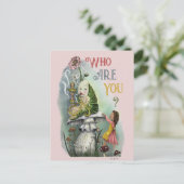 Cute Pink Caterstyle in Alice in Wonderland Art Briefkaart (Staand voorkant)