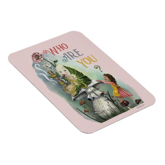 Cute Pink Caterstyle in Alice in Wonderland Art Magneet (Rechterzijde)