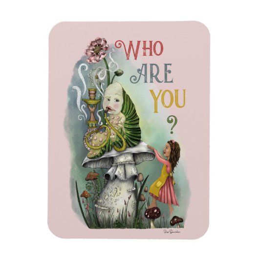 Cute Pink Caterstyle in Alice in Wonderland Art Magneet (Verticaal)